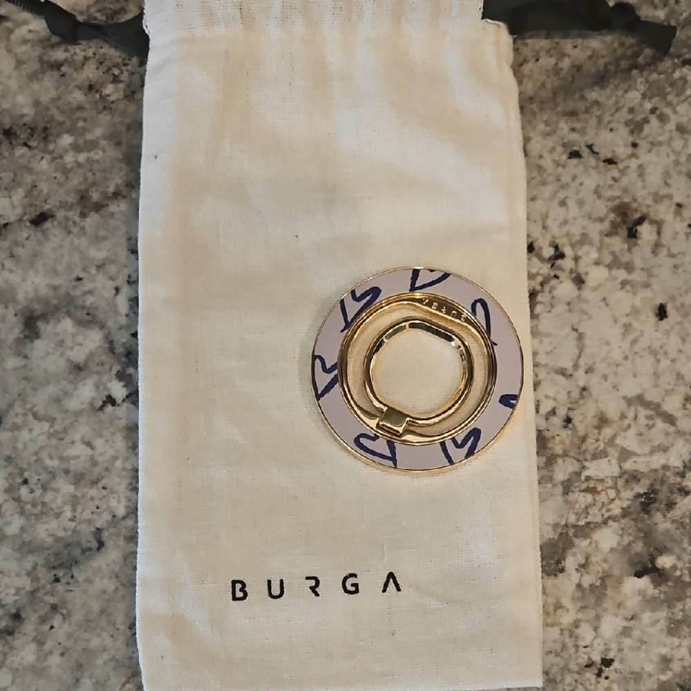 Burga Iphone Gold and Purple Phone Ring Holder